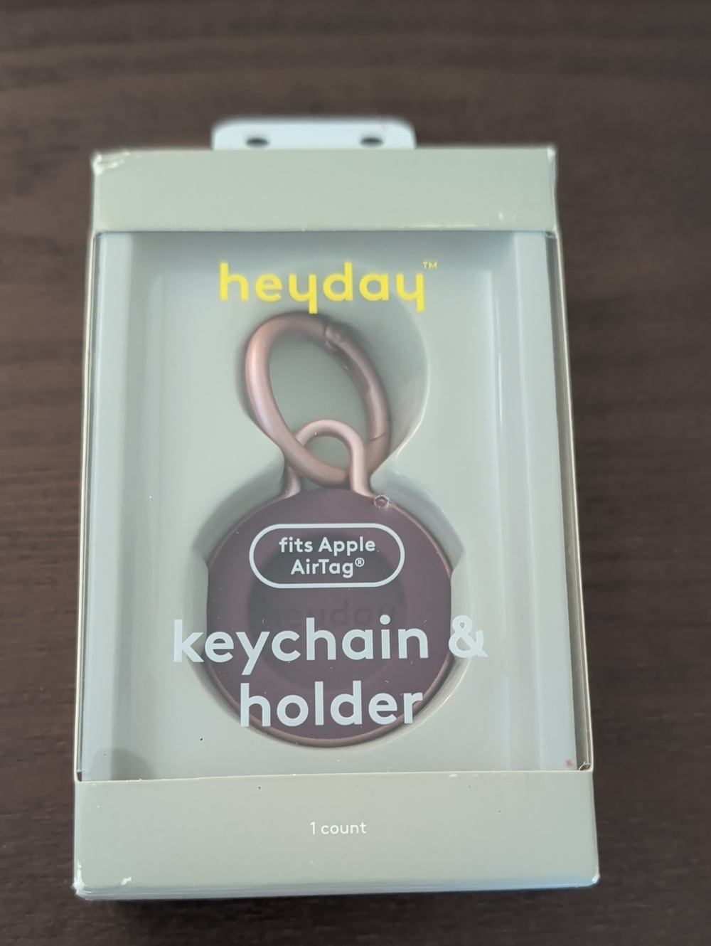 NEW heyday Plum &  Rose Gold AirTag Keychain Holder
